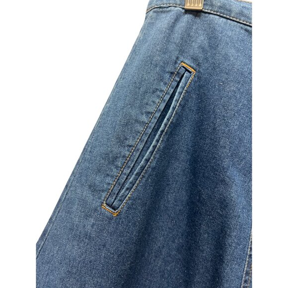 Eddie Bauer Vintage 90's Denim A-line Maxi Jean Skirt - Picture 4 of 9